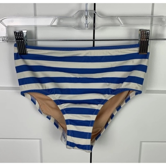 NWT J Crew Crewcuts Girls' Swimsuit Bottom UPF 50+ Size 6 7 8 Blue Stripe - Picture 1 of 7